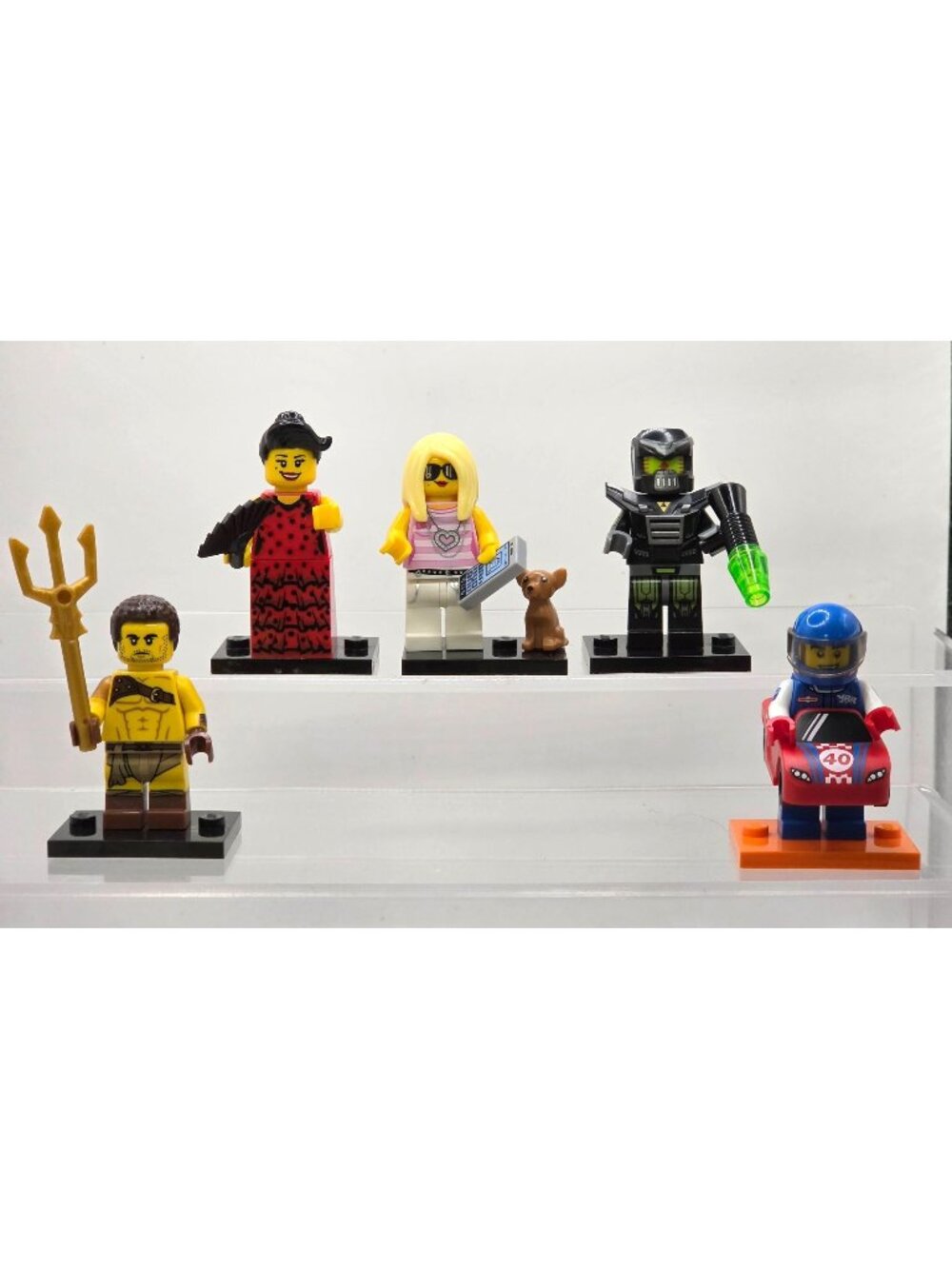 LEGO Minifigure Lot CMF Gladiator Flamenco Evil Mech Trendsetter Racer